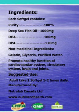 Alaska Deep Sea Fish Oil (180/120 DHA/EPA 180 Softgels)