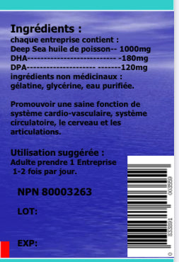 Alaska Deep Sea Fish Oil (180/120 DHA/EPA 180 Softgels)