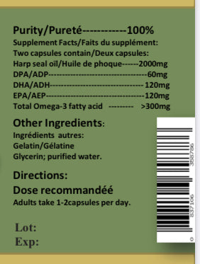 High Potency Harp Seal Oil (180 Softgels x 1000mg)