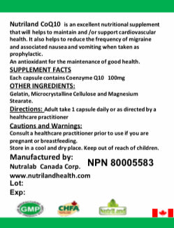 CoQ10 (120 Capsules x 100mg)